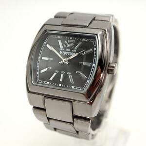 Zoo York Black Tone 40mm Wide Watch Stainless Steel Bracelet w New Battery